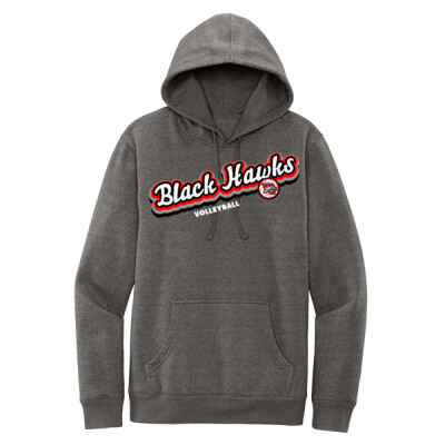 Unisex District Fleece Hoodie Black Hawks Bubble Script Thumbnail